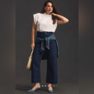 Colette Denim Cropped Wide - Leg Jeans